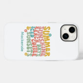 Retro Groovy Zomer Roze Monogram Naam Case-Mate iPhone Case (Achterkant (horizontaal))