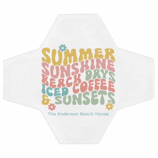 Retro Groovy Zomer Roze Monogram Naam Voetbal (Enkel)