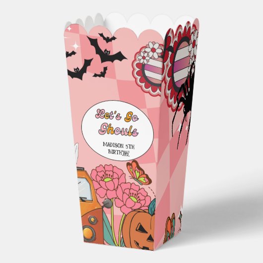 Retro Grooy Laten we gaan ghoul Halloween Verjaard Bedankdoosjes (Voorkant)