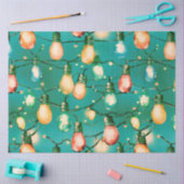 Retro Grote Kerstverlichting Strings Kerstmis Tissuepapier (Craft)