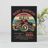 Retro grote vrachtwagen Baby shower Kaart (Staand voorkant)