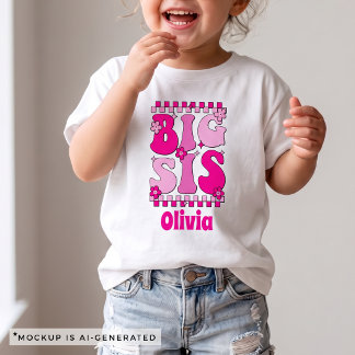 Retro grote zus zwangerschapsaankondiging kinder shirts