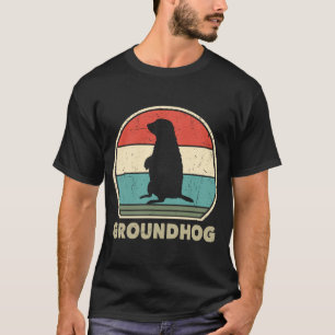 Retro Groundhog voor mannen Kinder grond T-shirt