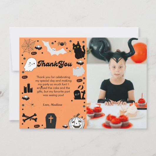 Retro grovvy carte de remerciements d'anniversaire (Devant)