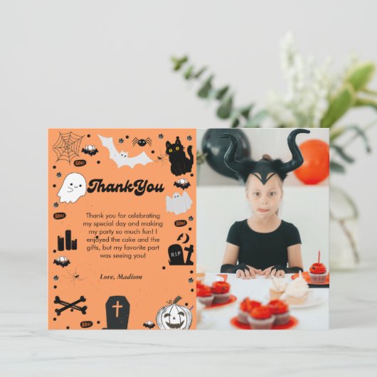 Retro grovvy carte de remerciements d'anniversaire (Debout devant)