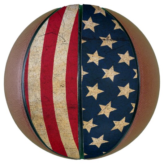 Retro  Grunge American Flag Basketball Basketbal (Verticaal)