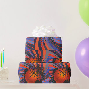 Retro Grunge Basketbal Abstract Urbane Sport Cadeaupapier