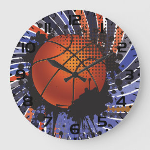 Retro Grunge Basketbal Abstracte Urbane Sport Grote Klok
