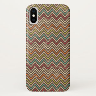 Retro Grunge Chevron Pattern iPhone X Hoesje
