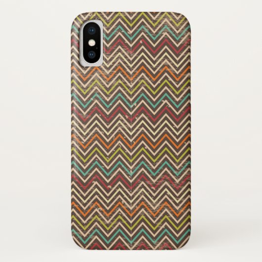 Retro Grunge Chevron Pattern Case-Mate iPhone Case (Achterkant)