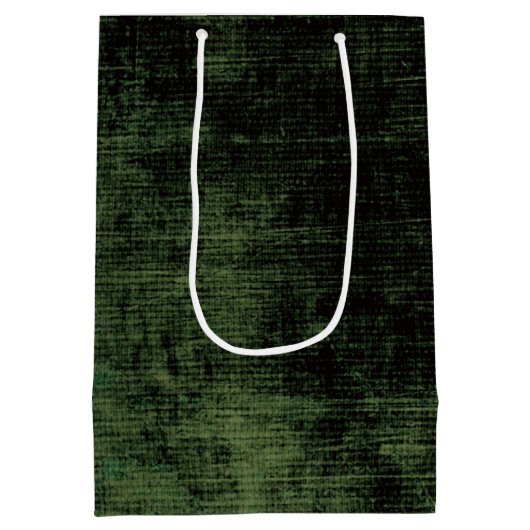 Retro Grunge Emo Green Texture Medium Cadeauzakje (Achterkant)
