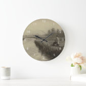 Retro Grunge Fly Fishing Grote Klok (Huis)