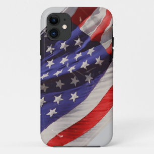 Retro Grunge Flying Flag of America iPhone 11 Hoesje
