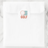 Retro Grunge Golf Ronde Sticker (Tas)