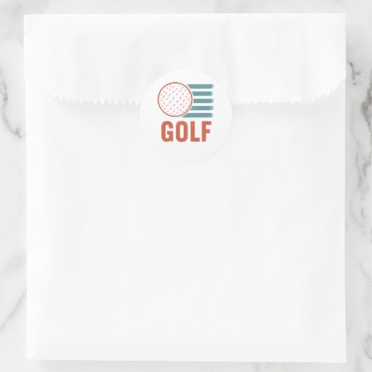 Retro Grunge Golf Ronde Sticker (Tas)