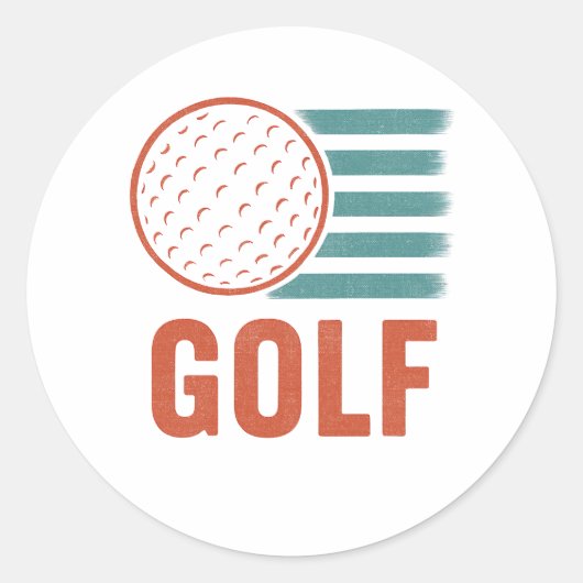 Retro Grunge Golf Ronde Sticker (Voorkant)