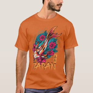 Retro Grunge Japan Kanji Flowers Koi Carp1 T-shirt