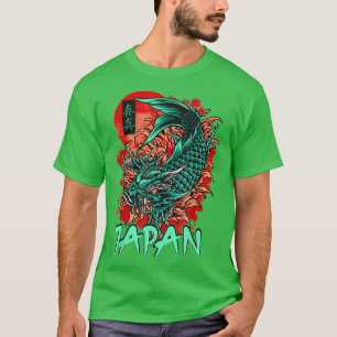 Retro Grunge Japan Monster Kanji Fish  Koi T-shirt