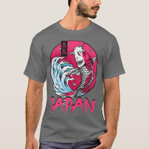Retro Grunge Japan Wave Kanji Fish Koi Car T-shirt