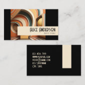 Retro grunge minimalistisch moderne 70s moderne visitekaartje (Voorkant / Achterkant)