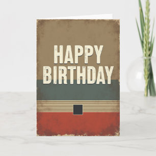 Retro Grunge Textured Verjaardagskaart Kaart