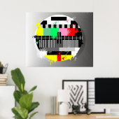 Retro grunge tv-poster poster (Thuiskantoor)