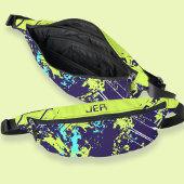 Retro Grunge verfspat Monogram Blauwe Coole Heuptasje