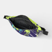 Retro Grunge verfspat Monogram Blauwe Coole Heuptasje (Open)