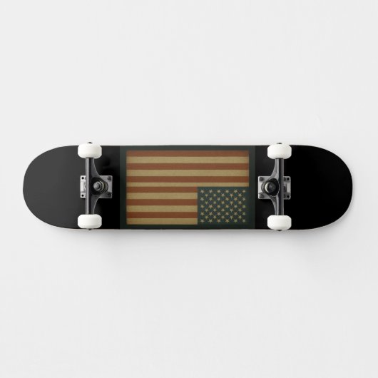 Retro Grunge Vertical American Flag Unisex Skateboard (Horizontaal)