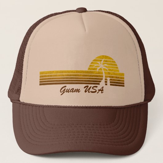 Retro Guam Trucker Hat Trucker Pet (Voorkant)
