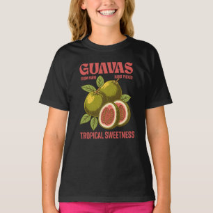 Retro Guavas Fruit Commerciële grafische kunst sti T-shirt