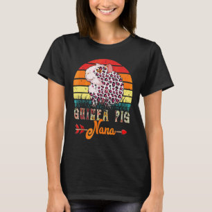 Retro Guinee Varkens Nana Flowers Leopard Guin T-shirt