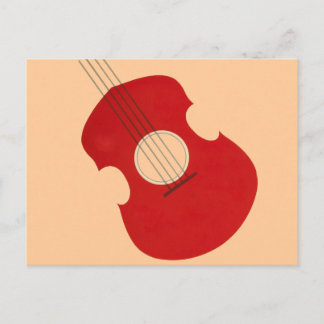 Retro Guitar Graphic Red Musical Instrument Design Briefkaart