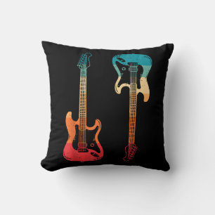 Retro Guitar Guitarist Electric Bass Guitar Rock M Kussen