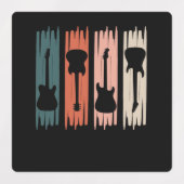 Retro Guitar Music Player Musician Guitarist Graph Labels (Design 2)