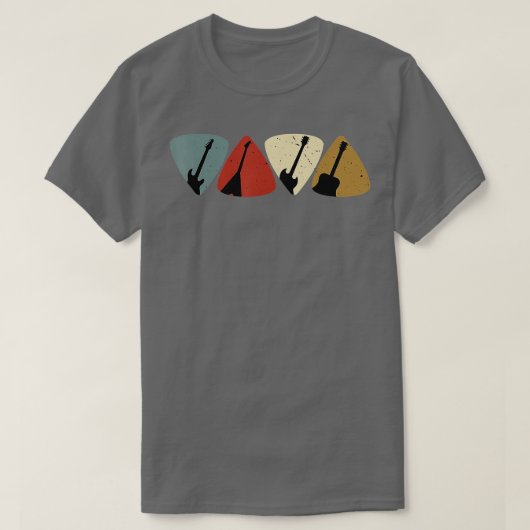 Retro  Guitar Pick Player Guitarist T-shirt (Design voorkant)