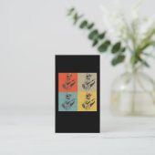 Retro Guitar speelt Cat  Guitarist Visitekaartje (Staand voorkant)