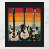 Retro Guitar Wijn Etiket (Enkel label)