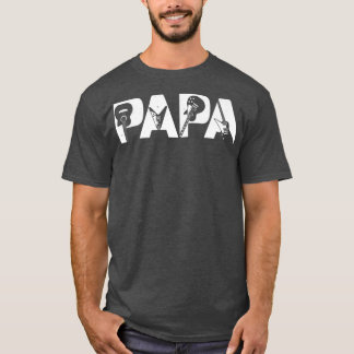 Retro Guitarist Father Papa Guitar Fathers Day Mus T-shirt