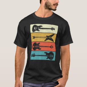 Retro Guitars Bass Guitar Music But T-shirt