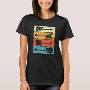Retro Guitars Bass Guitar Music But T-shirt