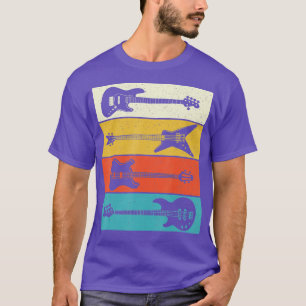 Retro Guitars Bass Guitar Music Lover Bas T-shirt