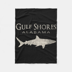 Retro Gulf Shores Al Shark Fleece Deken