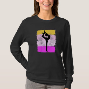 Retro Gymnastics Girls Yellow Pink Contortionist C T-shirt