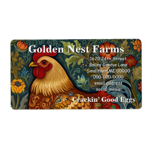 Retro haan boho chic country kip etiket