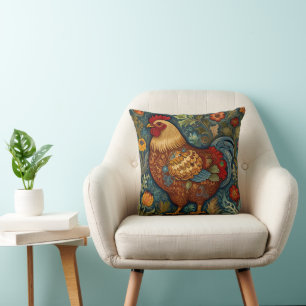 Retro haan boho chic country kip kussen