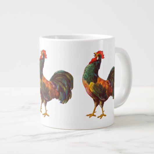 Retro Haan  Kunst Jumbo Mok (Voorkant rechts)