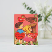  Retro Haan Valentijn Kaart (Staand voorkant)