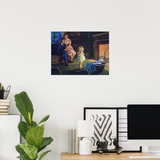 retro haard poster (Thuiskantoor)