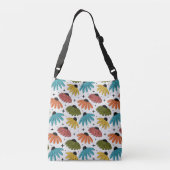 Retro Halftone Coneflowers Crossbody Tas (Achterkant)